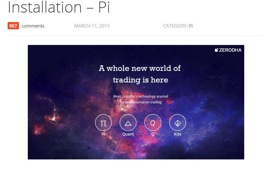 Zerodha Trading Platform - Zerodha PI