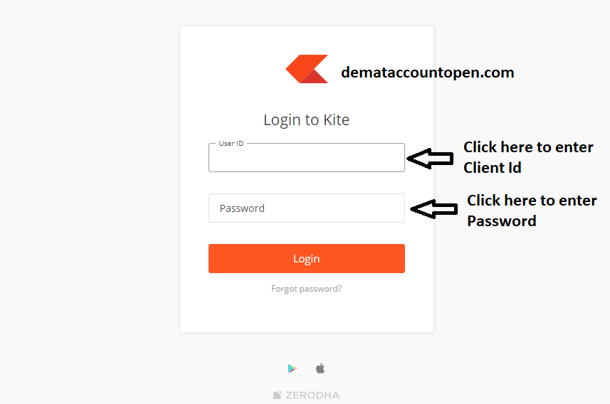 Zerodha Login for  Zerodha Kite Web